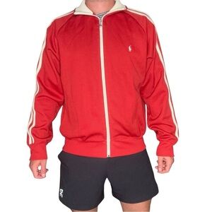 Polo Sport Ralph Lauren Vintage Track Jacket Full Zip Size Large Red